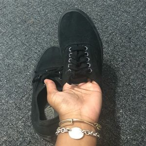 Black Vans with marble accent
